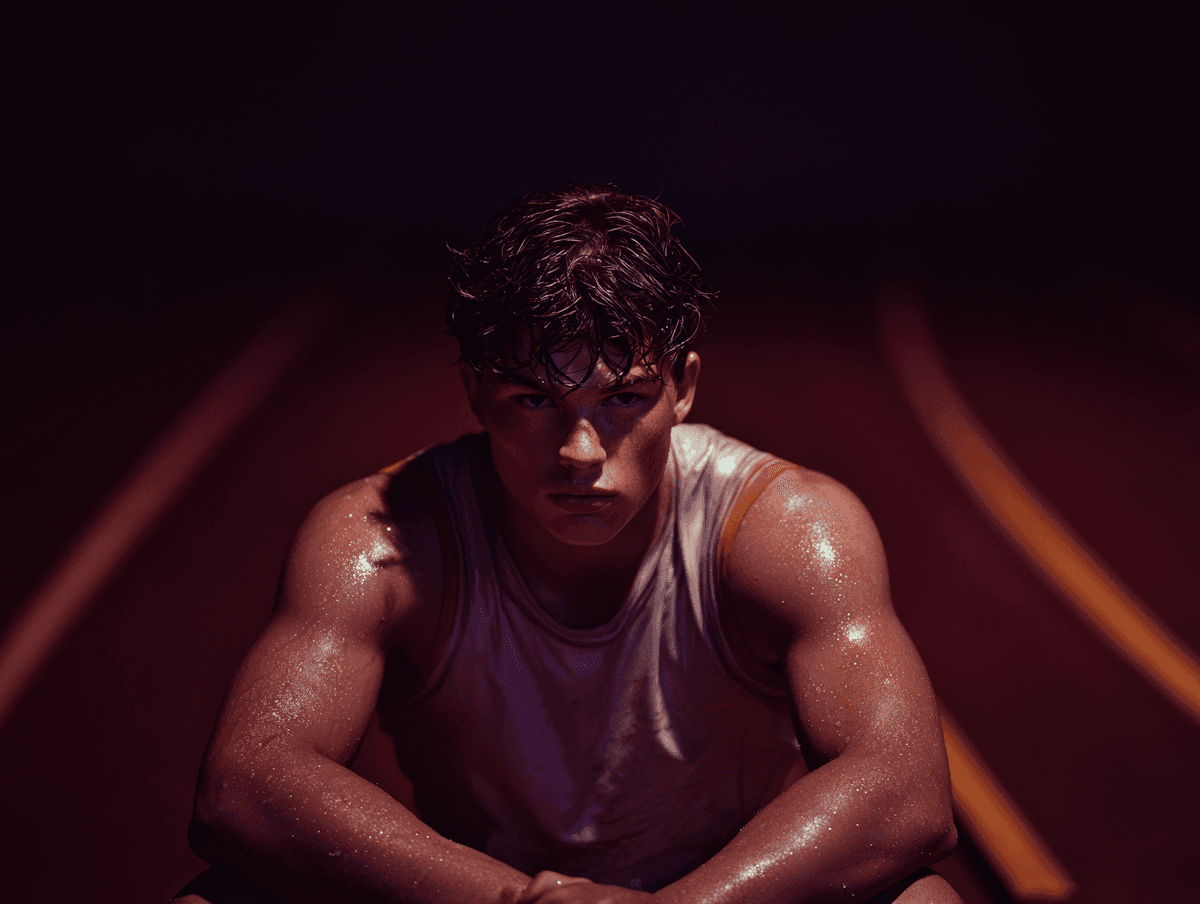 A fitness influencer looking at the camera